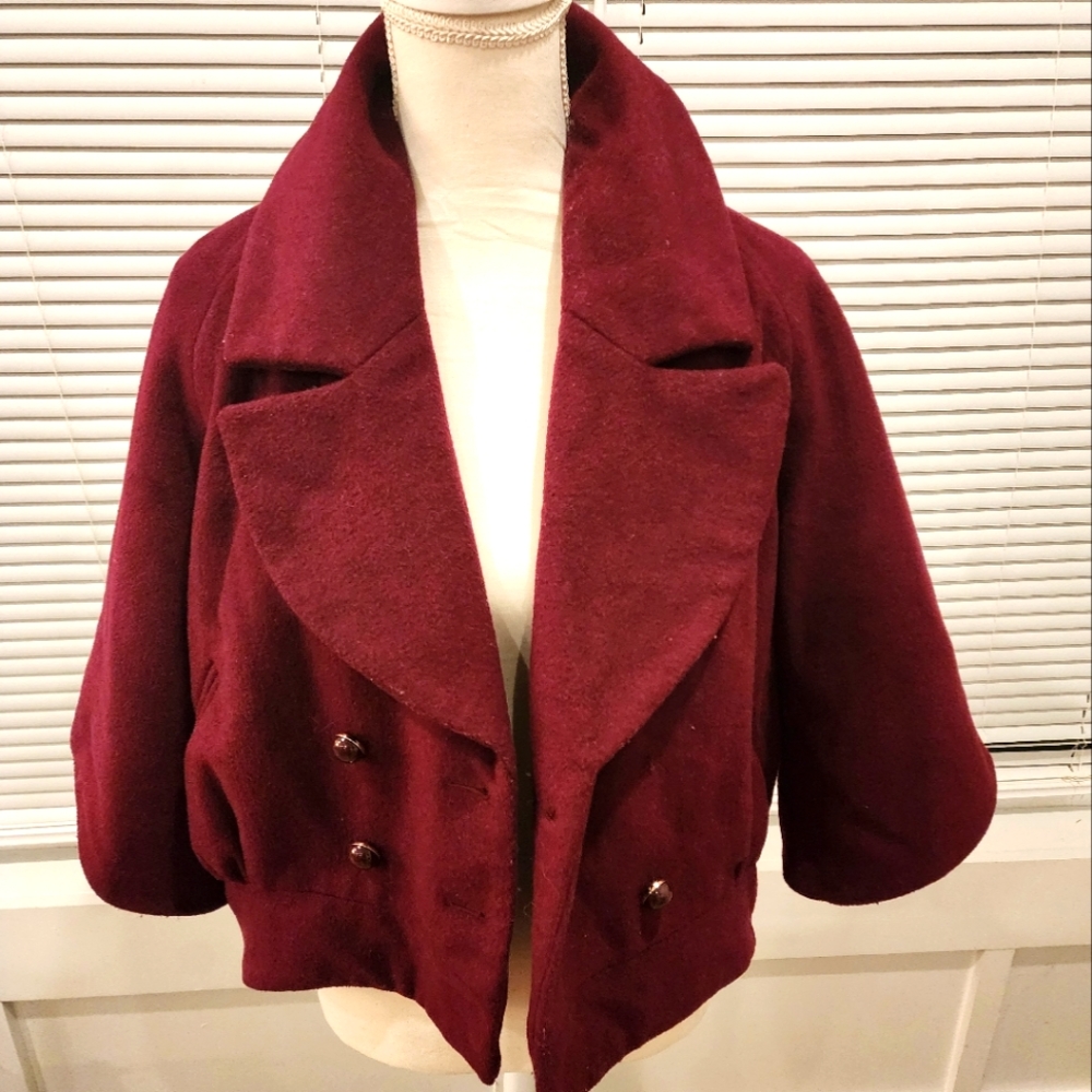 Eva Mendes × New York & Co. cropped berry blazer